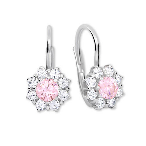 Silber Ohrringe mit Kristallen 436 001 00322 04 rosa