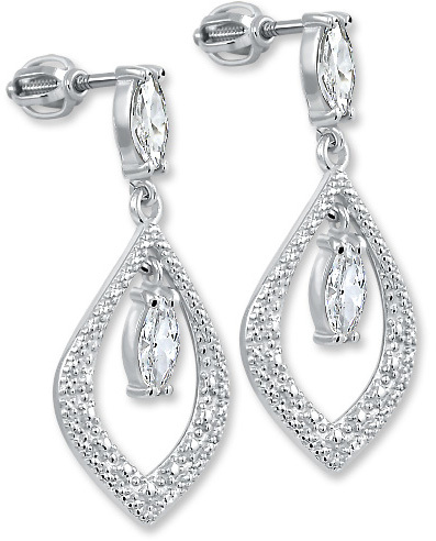 Silberne Ohrringe mit Kristallen 436 001 00412 04