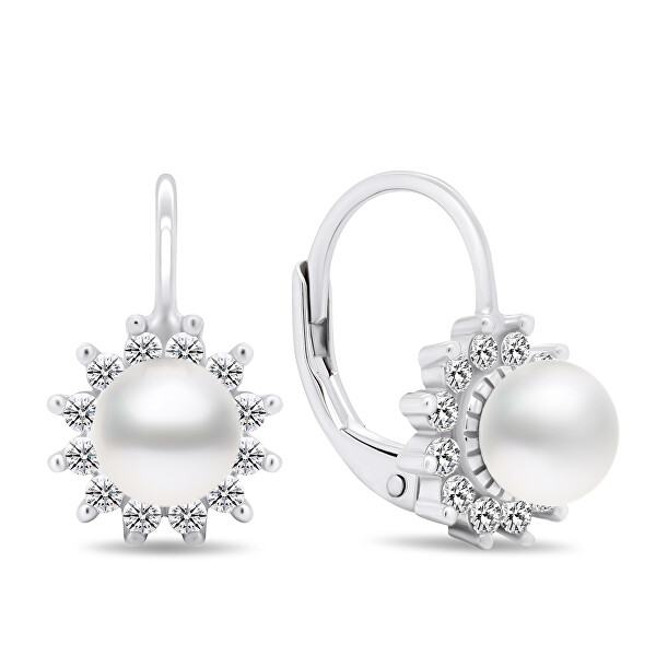 Orecchini in argento con perle e zirconi EA426W