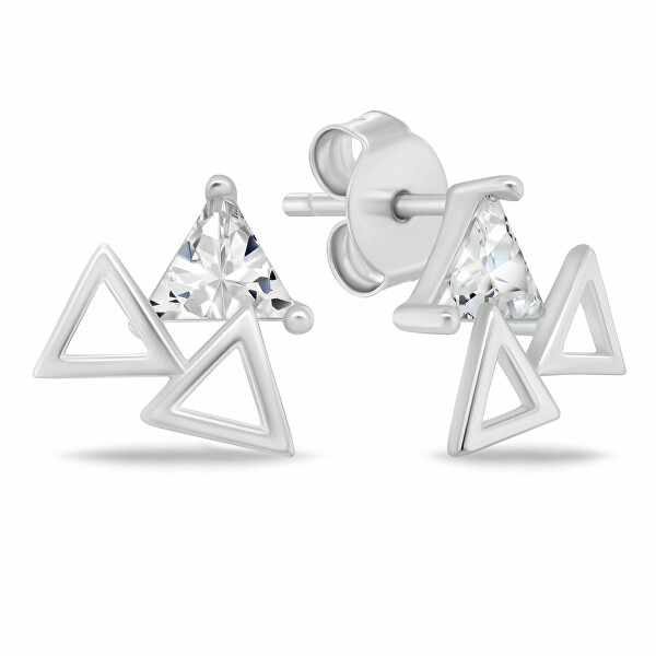 Orecchini in argento Triangoli con zircone EA1068W