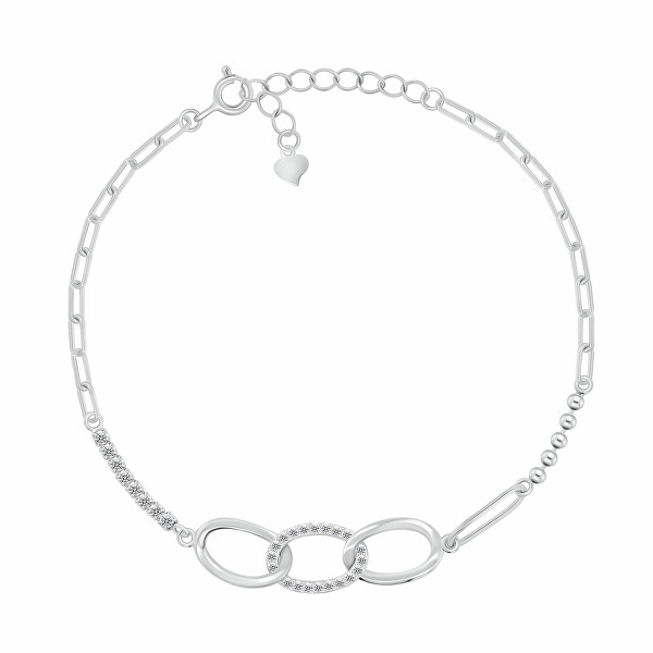 Bracciale in argento con zirconi trasparenti BRC159W