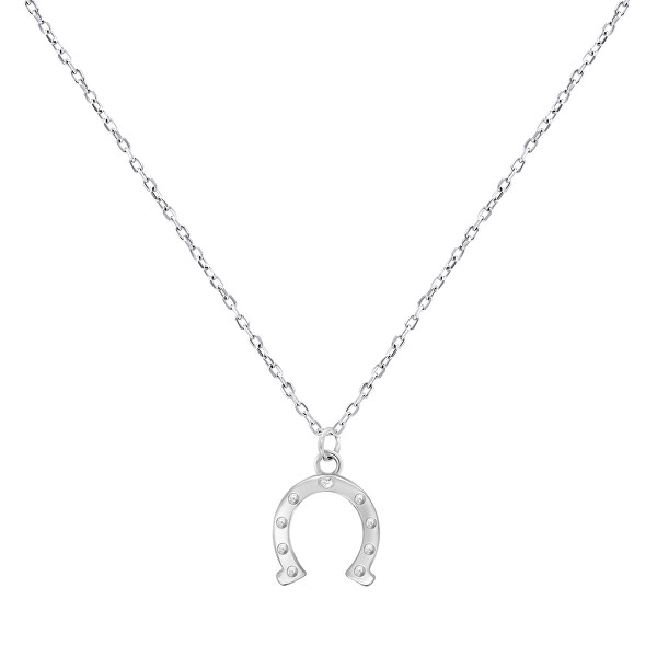 Strieborný náhrdelník pre šťastie Podkova NCL66W (retiazka, prívesok)