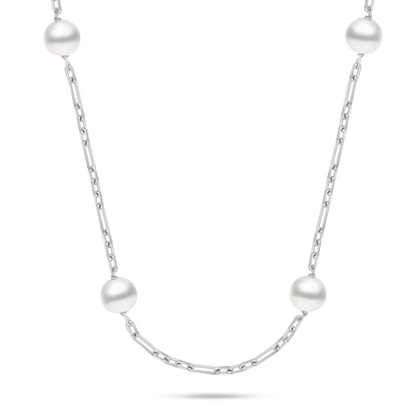 Silberne Halskette mit Majorica-Perlen NCL140W