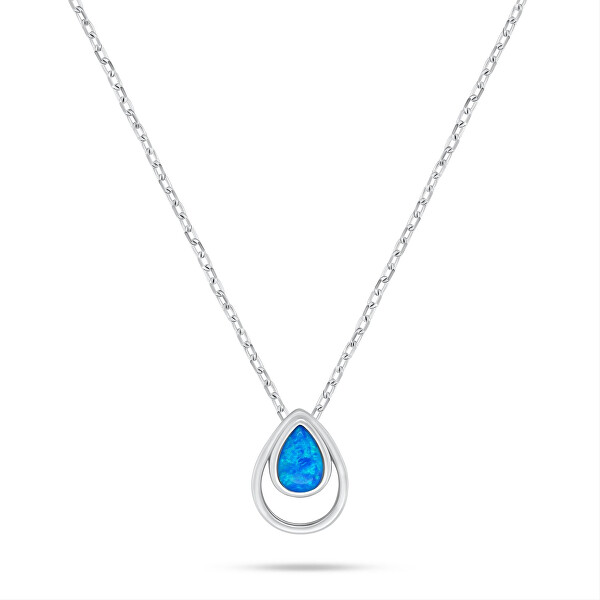 Collana in argento con opale sintetico blu NCL190WB