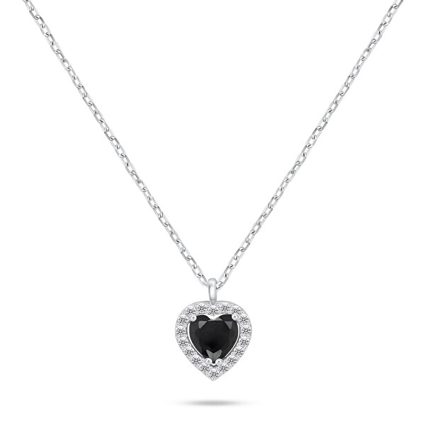 Collana in argento Cuore con zircone nero NCL158WBC