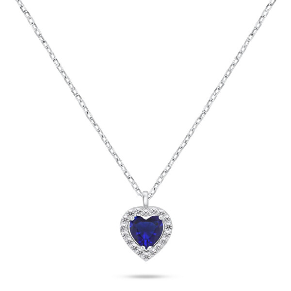 Collana in argento Cuore con zircone blu NCL158WB