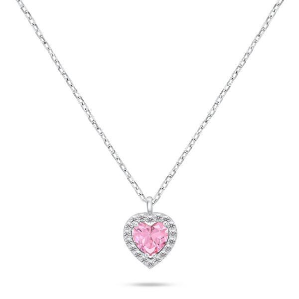 Collana in argento Cuore con zircone rosa NCL158WP