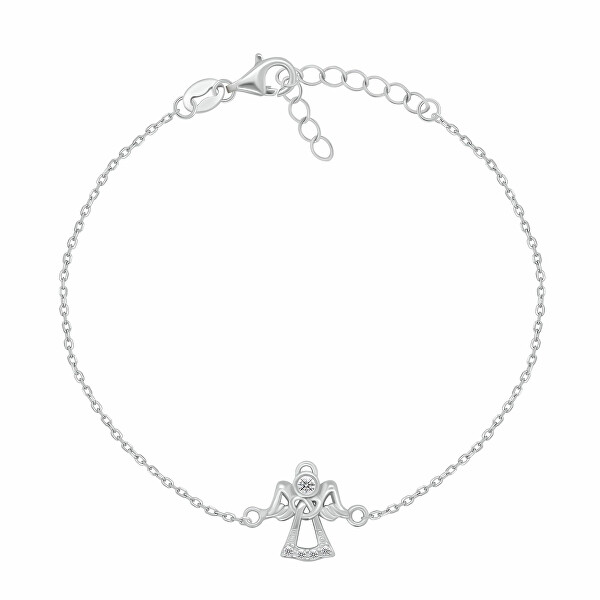 Stříbrný náramek Andělíček se zirkony BRC251W