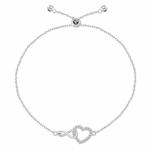 Stříbrný posuvný náramek Nekonečná láska BRC252W
