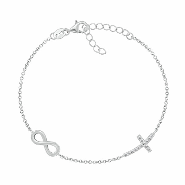 Bracciale in argento da donna Infinito e croce BRC178W