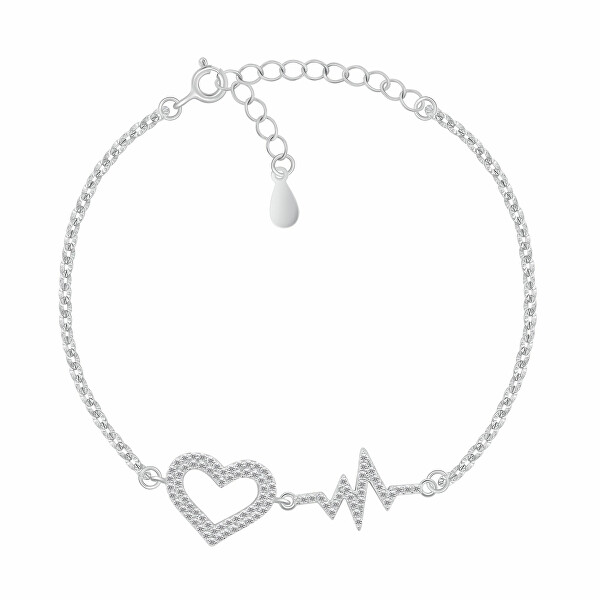 Bracciale in argento da donna Cuore e ECG BRC165W