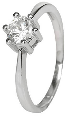 Stříbrný zásnubní prsten s krystalem SRJ35