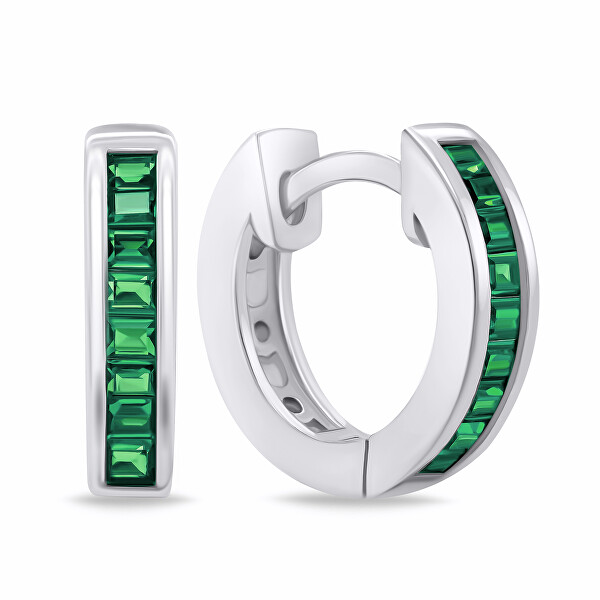 Stílusos ezüst gyűrűk zöld cirkónium kövekkel EA664WG