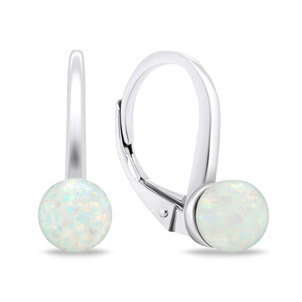 Stílusos ezüst fülbevaló szintetikus opálokkal EA727W