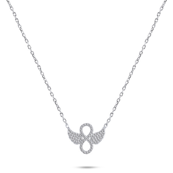 Štýlový strieborný náhrdelník so zirkónmi NCL46W