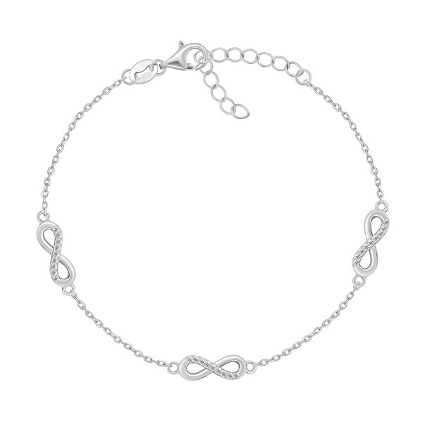 Stilvolles Silberarmband mit Zirkonen Unendlichkeit BRC179W