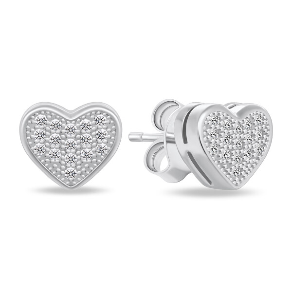 Scintillanti orecchini a cuore in argento EA900W