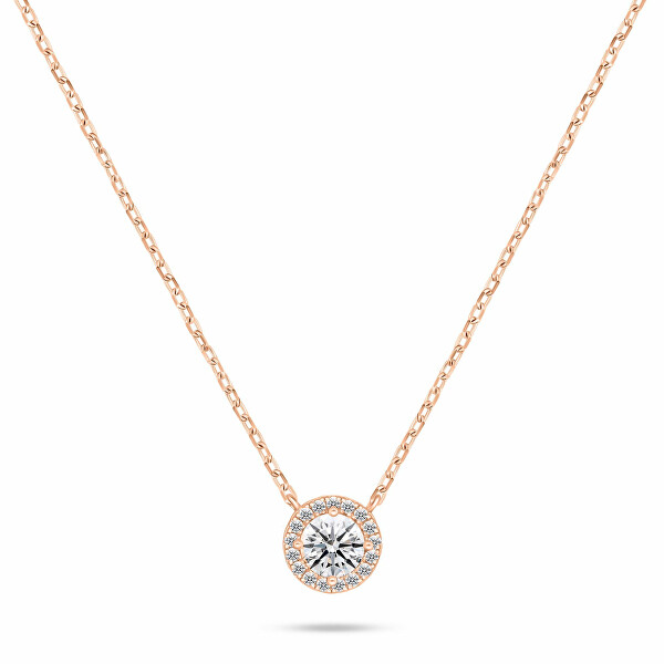 Collana scintillante con zirconi placcati in oro rosa NCL136R