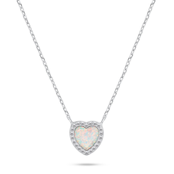 Funkelnde Halskette Herz mit Opal NCL134W