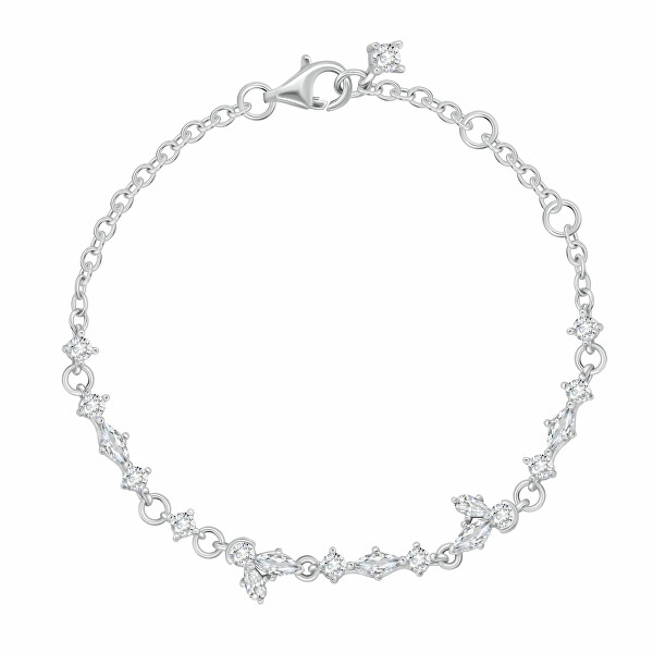 Bracciale scintillante in argento con zirconi trasparenti BRC167W