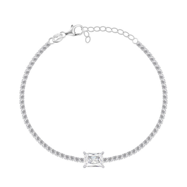 Bracciale in argento scintillante con zirconi cubici BRC141W