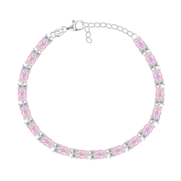 Bracciale in argento scintillante con opali sintetici BRC140WP