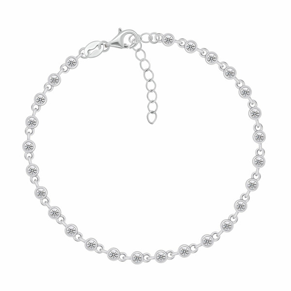 Třpytivý stříbrný náramek se zirkony BRC16W