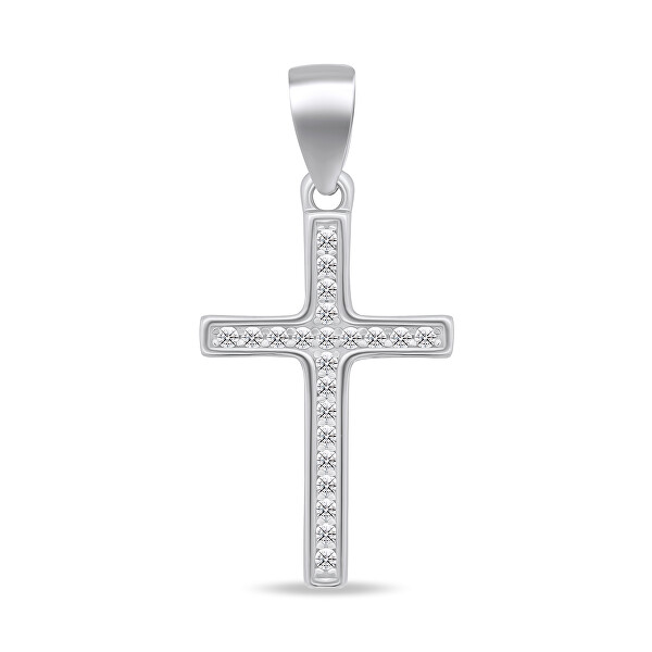 Scintillante pendente in argento croce CRS024