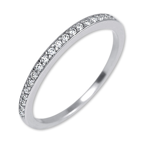 Třpytivý stříbrný prsten s krystaly 745 426 001 00545 04