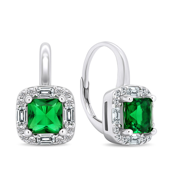 Splendidi orecchini in argento con smeraldi EA399WG
