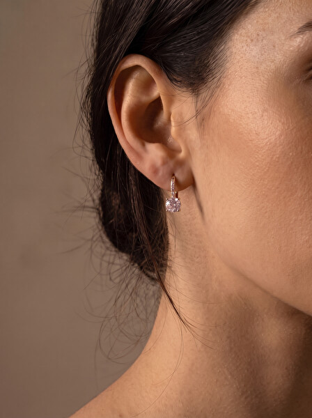 Cercei bronz strălucitori cu pietre de zircon EA916R