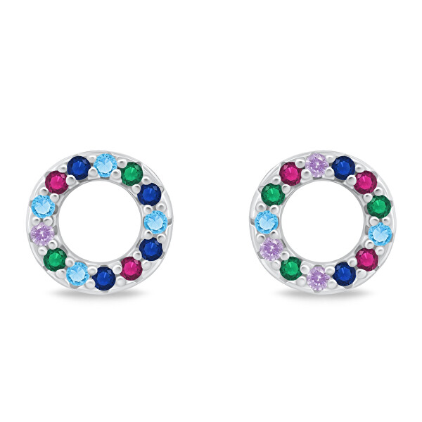 Blyštivé stříbrné náušnice kruhy EA102WRBW