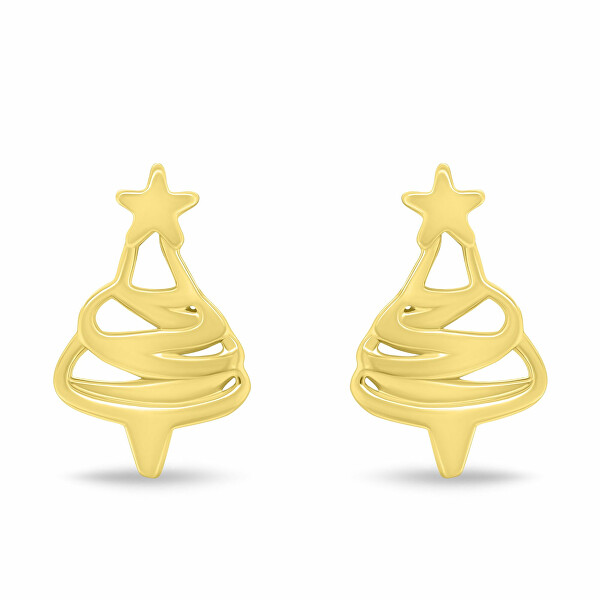 Vánoční pozlacené náušnice Stromeček EA1244Y