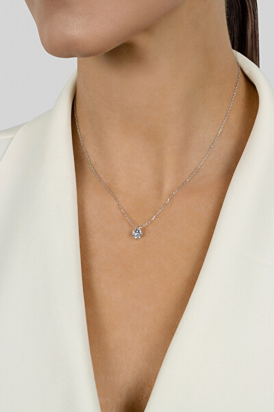 Blyštivý pozlátený náhrdelník so zirkónom NCL68Y