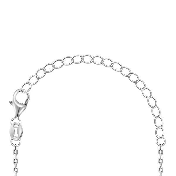 Blyštivý stříbrný náhrdelník se třpytivým srdíčkem NCL69W