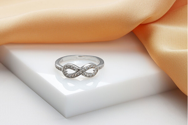 Designový stříbrný prsten nekonečno RI013W
