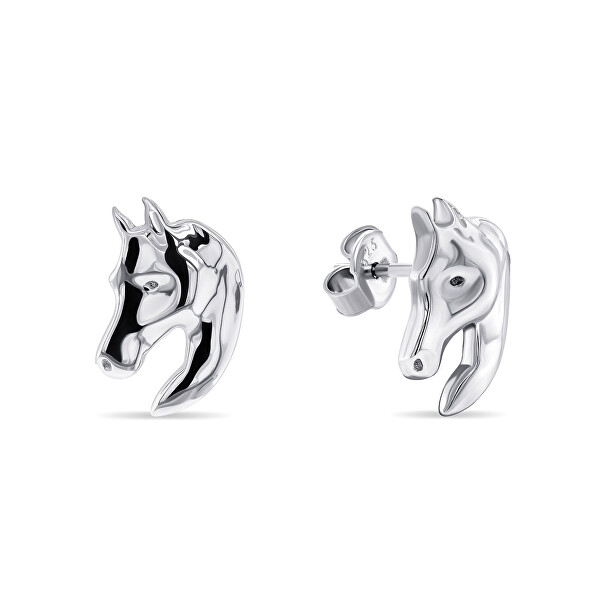 Dizajnový strieborný set šperkov Kôň SET209W (prívesok, náušnice)