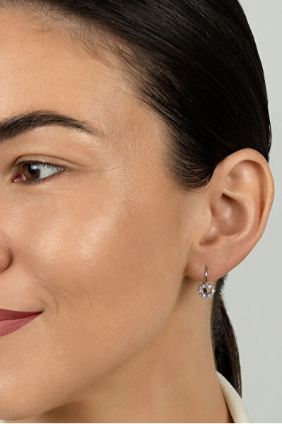 Dívčí stříbrné náušnice Srdíčko s kubickými zirkony EA1235WAM