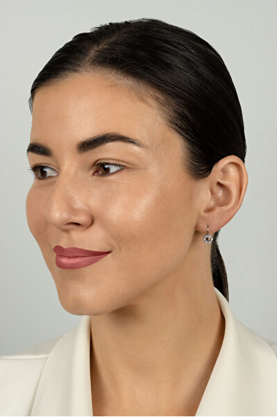 Dívčí stříbrné náušnice Srdíčko s kubickými zirkony EA1235WAM