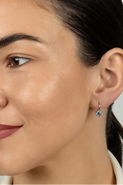 Dívčí stříbrné náušnice Srdíčko s kubickými zirkony EA1235WAQ