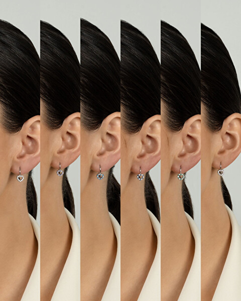 Dívčí stříbrné náušnice Srdíčko s kubickými zirkony EA1235WAQ