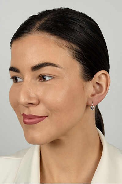 Dívčí stříbrné náušnice Srdíčko s kubickými zirkony EA1235WB