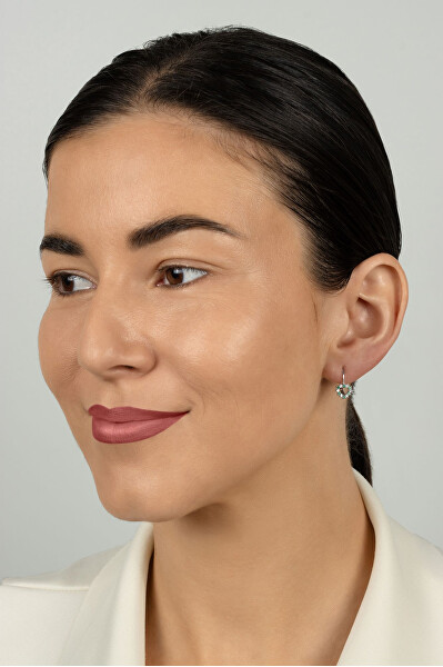 Dívčí stříbrné náušnice Srdíčko s kubickými zirkony EA1235WG