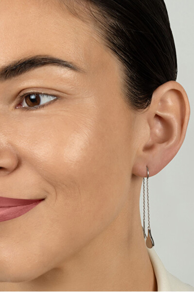 Dlouhé řetízkové náušnice se syntetickým opálem EA1243W