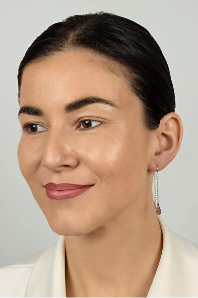 Dlouhé řetízkové náušnice se syntetickým opálem EA1243W