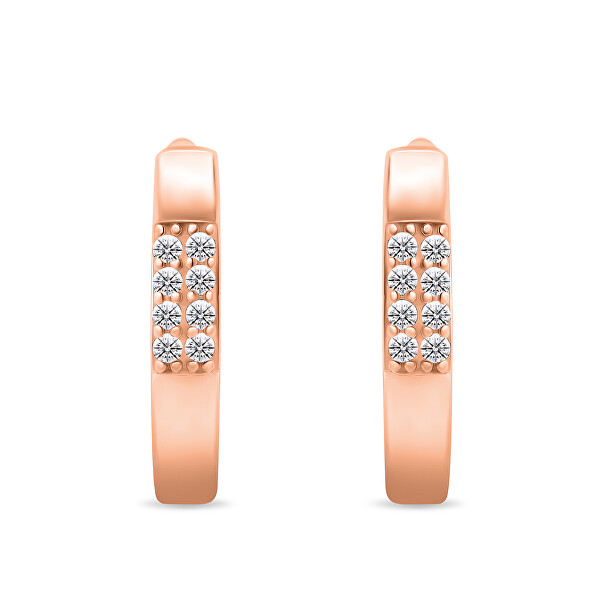 Eleganti orecchini placcati in oro rosa con zirconi EA563R
