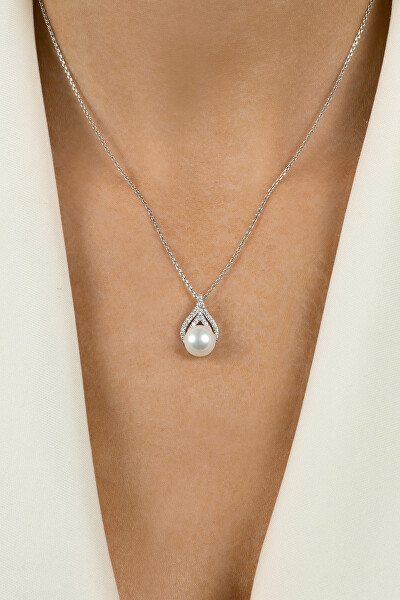 Elegante pendente di perle in argento PT93W
