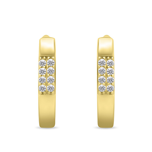 Eleganti orecchini placcati in oro con zirconi EA563Y