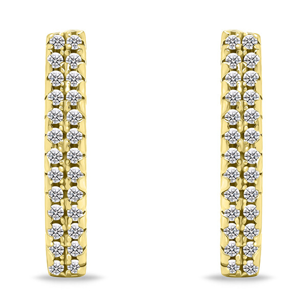 Eleganti orecchini placcati in oro con zirconi EA660Y