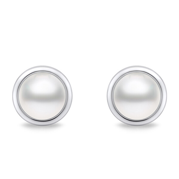 Elegantné strieborné náušnice s pravými perlami EA626W